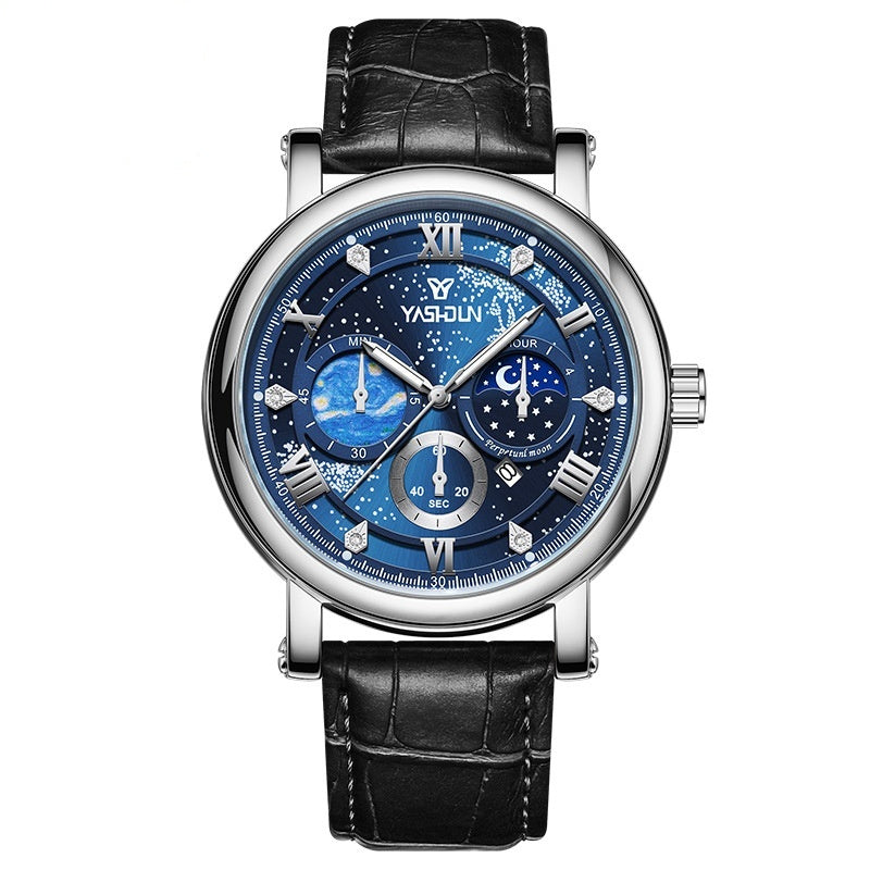 Sophisticated Mens Watch With A Vast Starry Sky Design