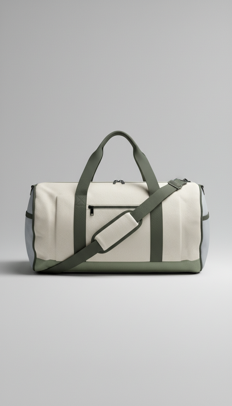 Matte Canvas Duffel Bag with Shoe Compartment