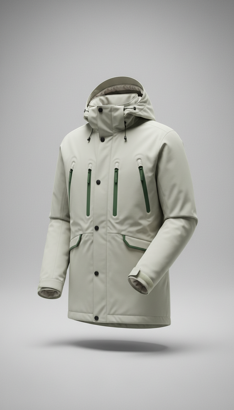 Technical City Parka with Wool Blend