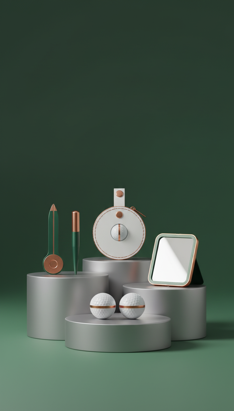 Copper-accented putting accessory kit
