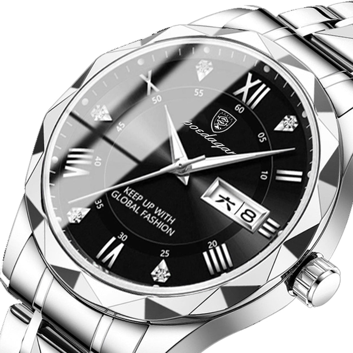 Mens Watch Leather Strap Quartz Movement