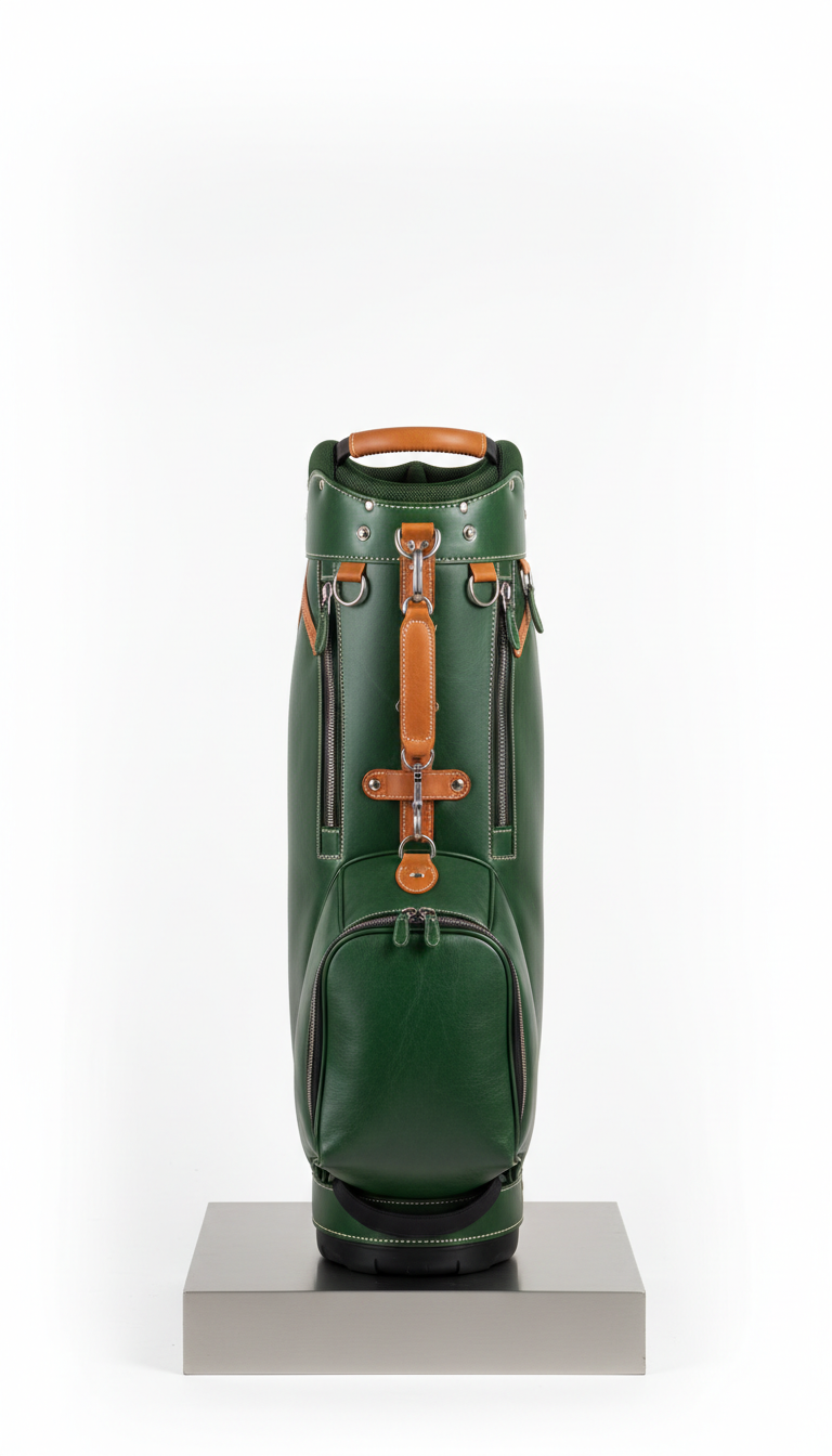 Full-grain leather golf bag