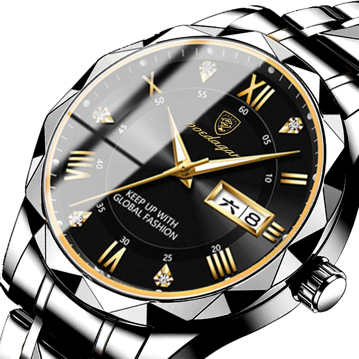 Mens Watch Leather Strap Quartz Movement