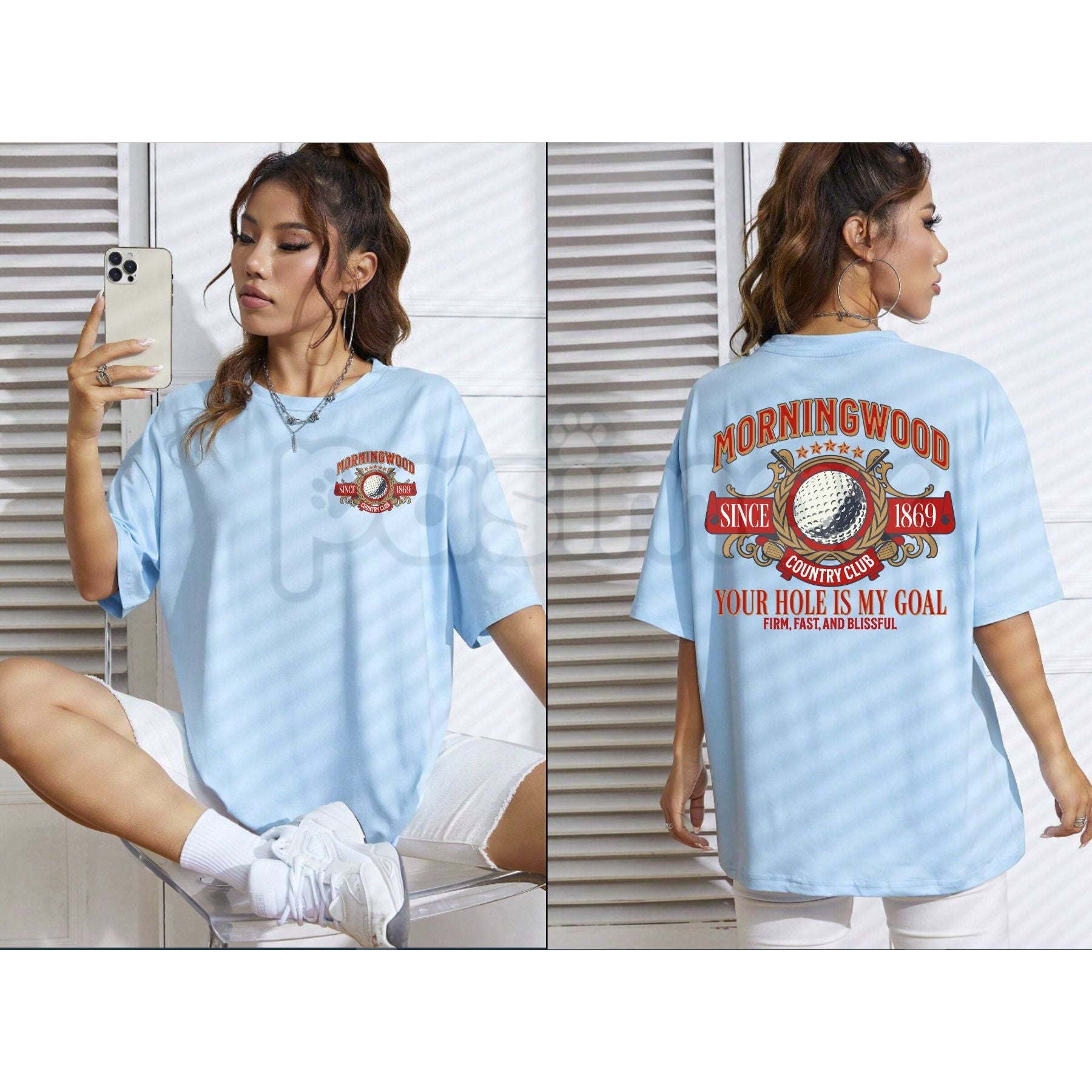 "Morningwood Country Club" Men’s Funny T-Shirt - Humorous Golf Graphic Tee, Classic Parody Country Club Shirt, Premium Heavyweight Unisex Casual Streetwear, Funny Golfer Gift Top, Witty Slogan Golfing Apparel