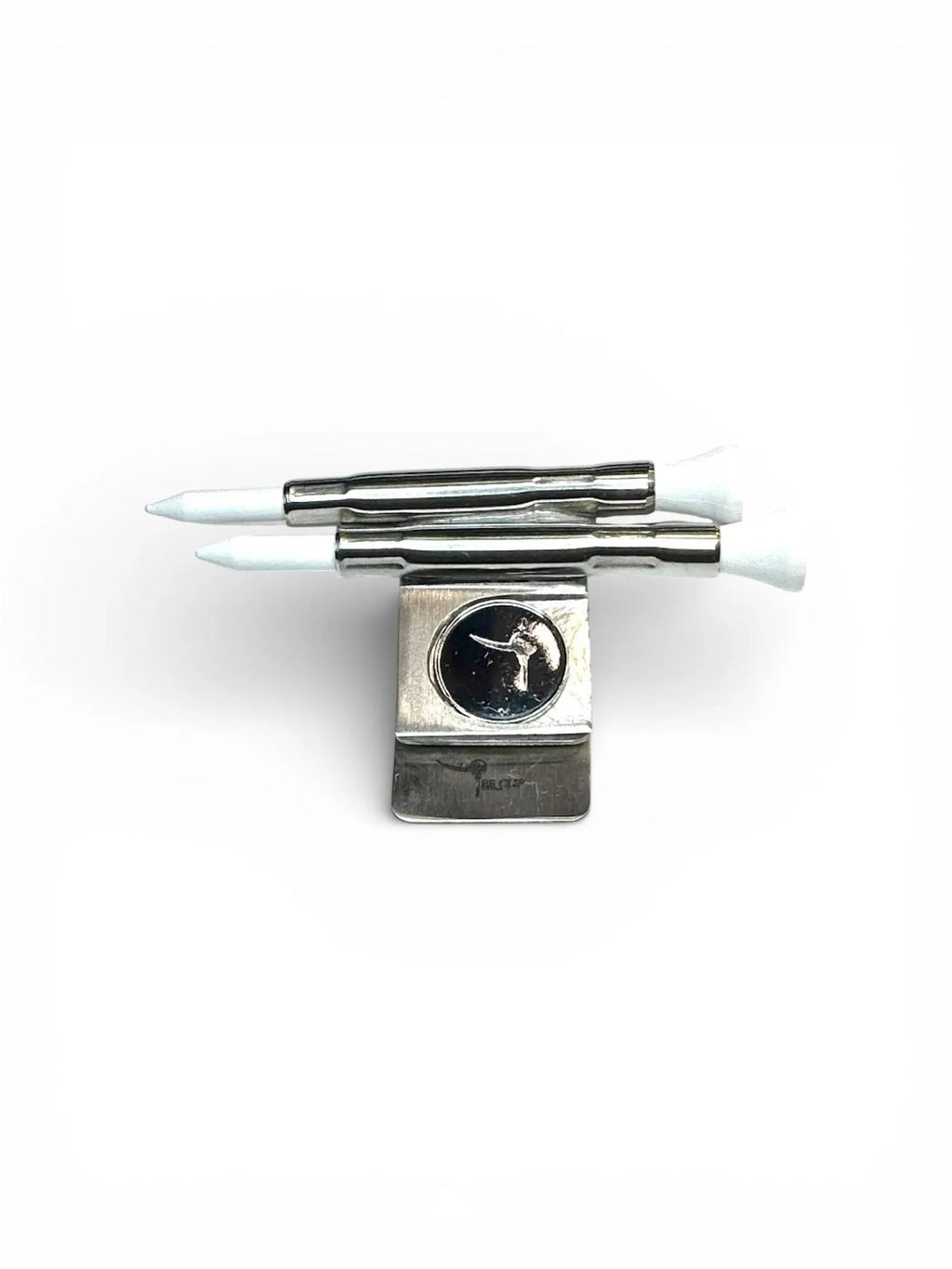 The Tee Clip® Tether™: USA Made | Golf Tee Holder for Belt or Waist| Double Barrels for 2 Tees and 18mm Ball Marker