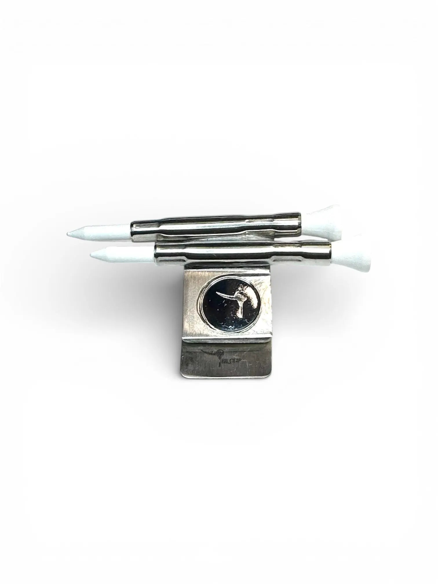 The Tee Clip® Tether™: USA Made | Golf Tee Holder for Belt or Waist| Double Barrels for 2 Tees and 18mm Ball Marker