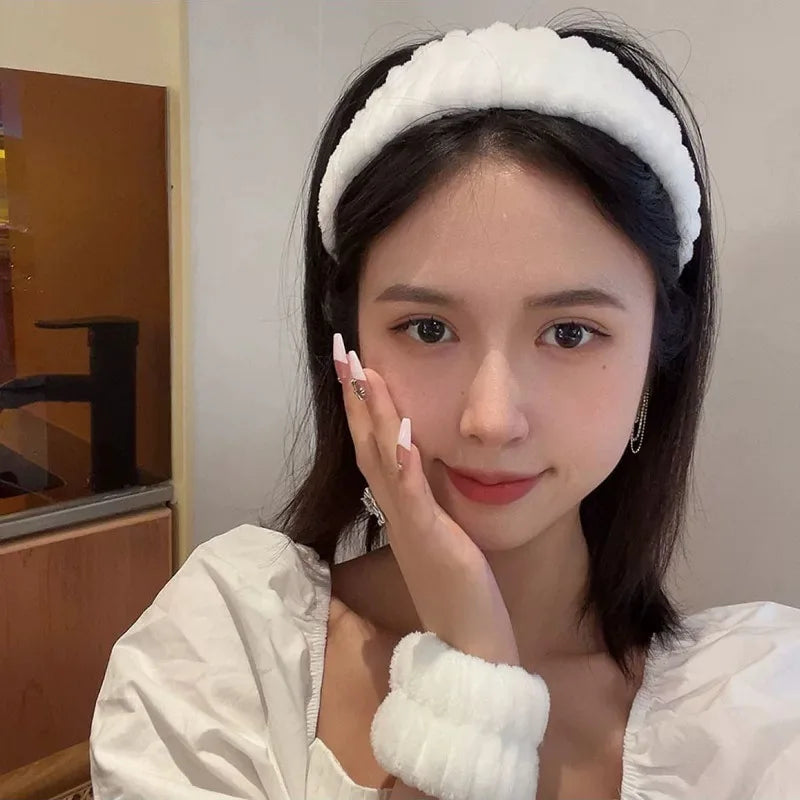 Face Wash Headband & Absorbent Wristband Spa Set