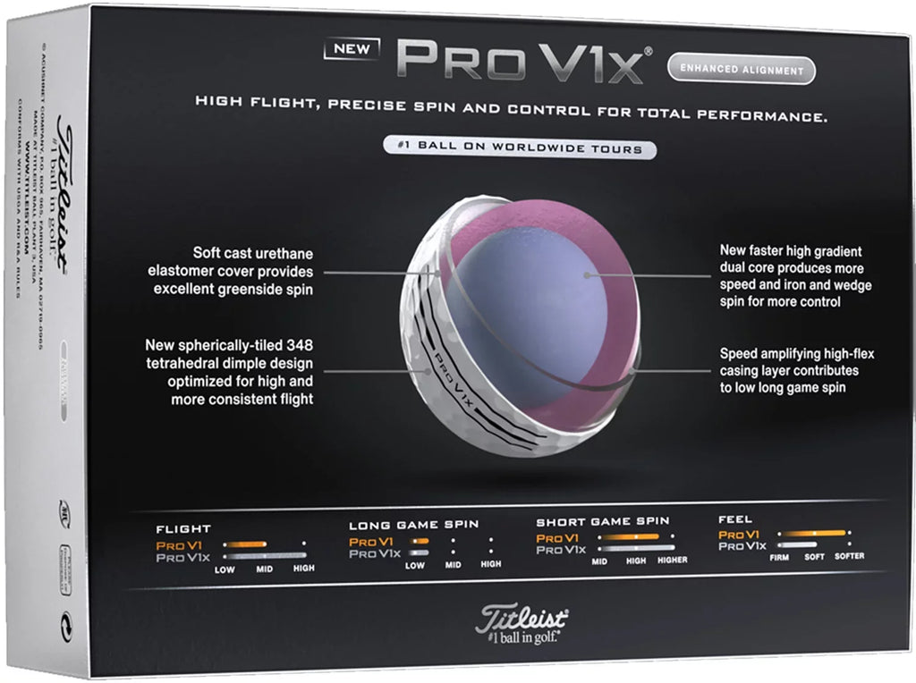 Titleist 2026 Pro V1x Enhanced Alignment Golf Balls