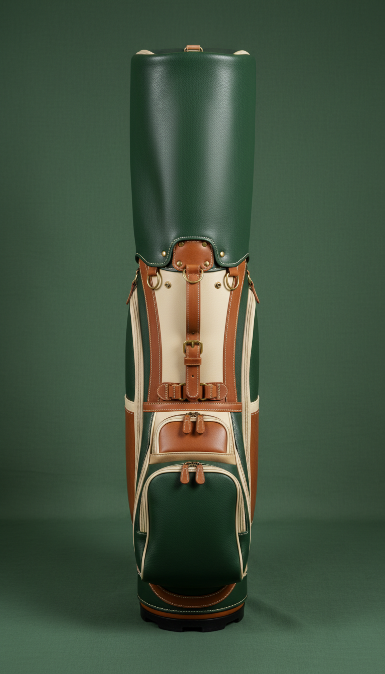 Full-grain leather golf bag