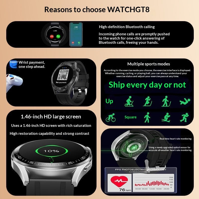 High-end GT8 Bluetooth Calling Smartwatch