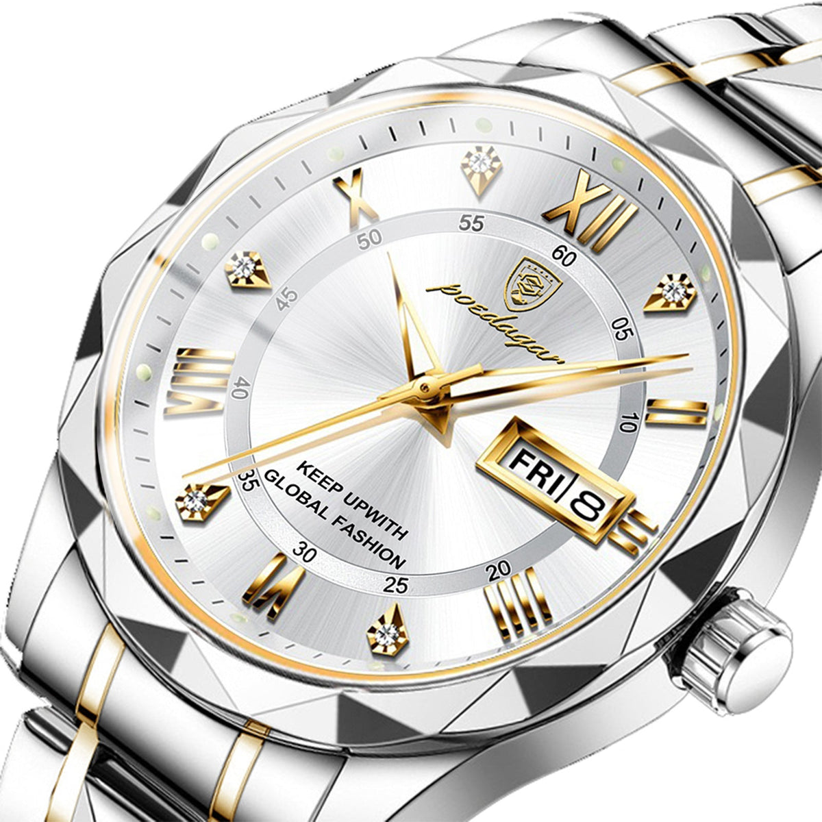 Mens Watch Leather Strap Quartz Movement