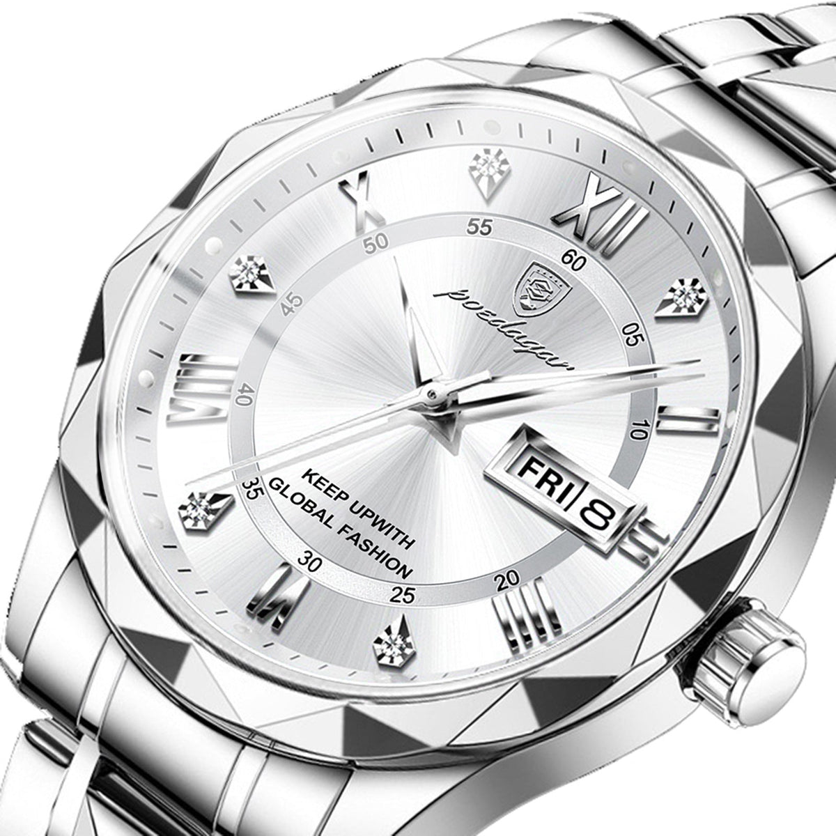 Mens Watch Leather Strap Quartz Movement